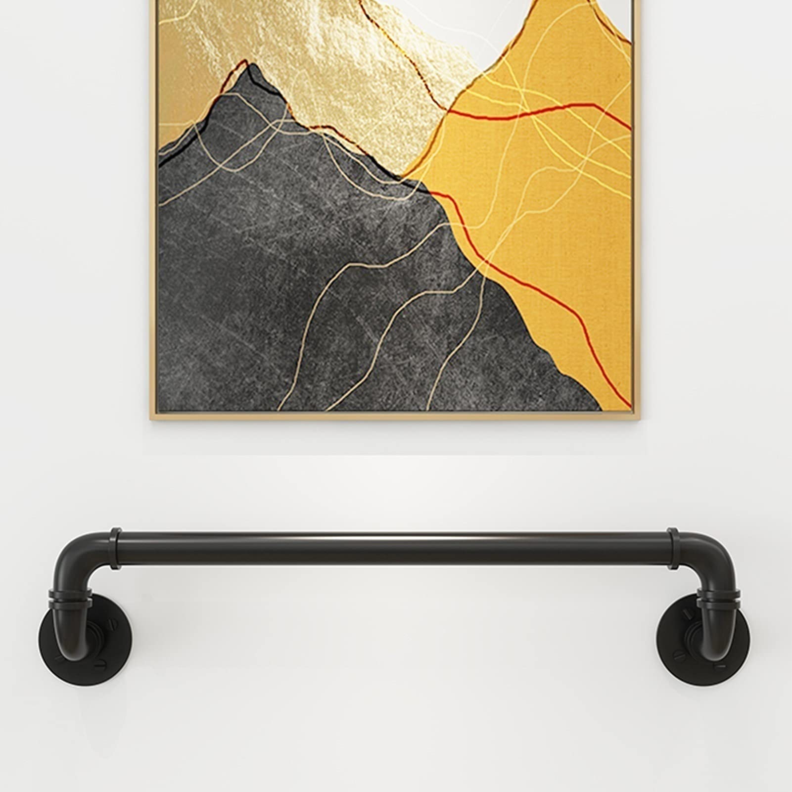 Kit de barra de agarre de metal negro para escaleras, montaje en pared, hierro forjado, 150 cm
