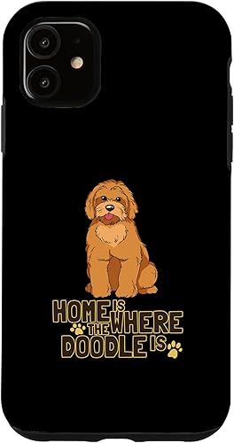 Funda dorada para iPhone 11 Goldendoodle Dood Funny Doodle Dog