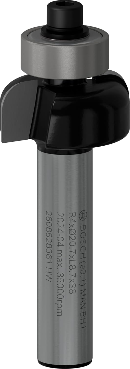 Bosch 2 608 aksesuarı 628 361 profil freze e 8 mm, R1 4 mm, D 20,7 mm, L9 mm, G 53 mm
