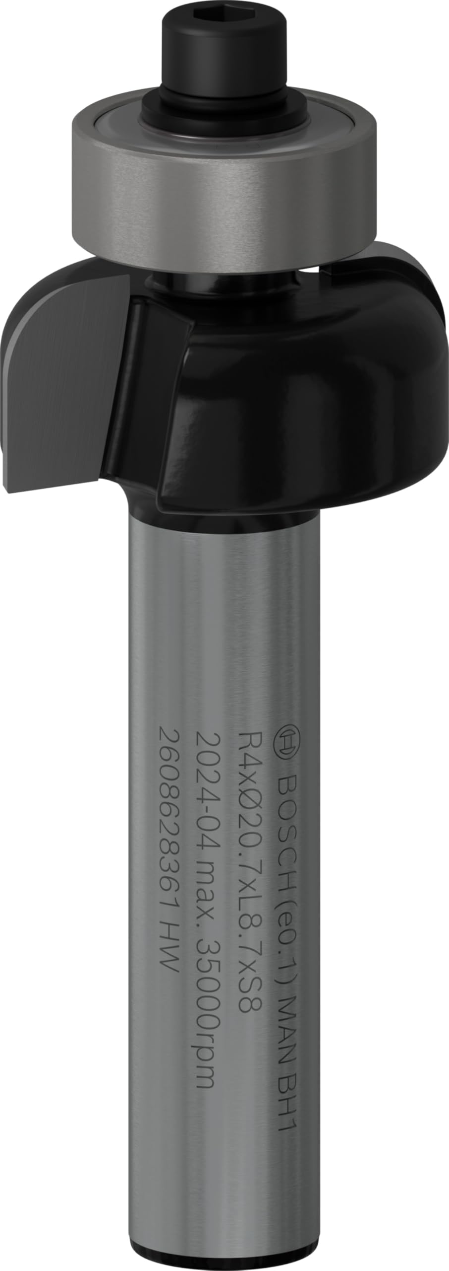 Bosch 2 608 aksesuarı 628 361 profil freze e 8 mm, R1 4 mm, D 20,7 mm, L9 mm, G 53 mm