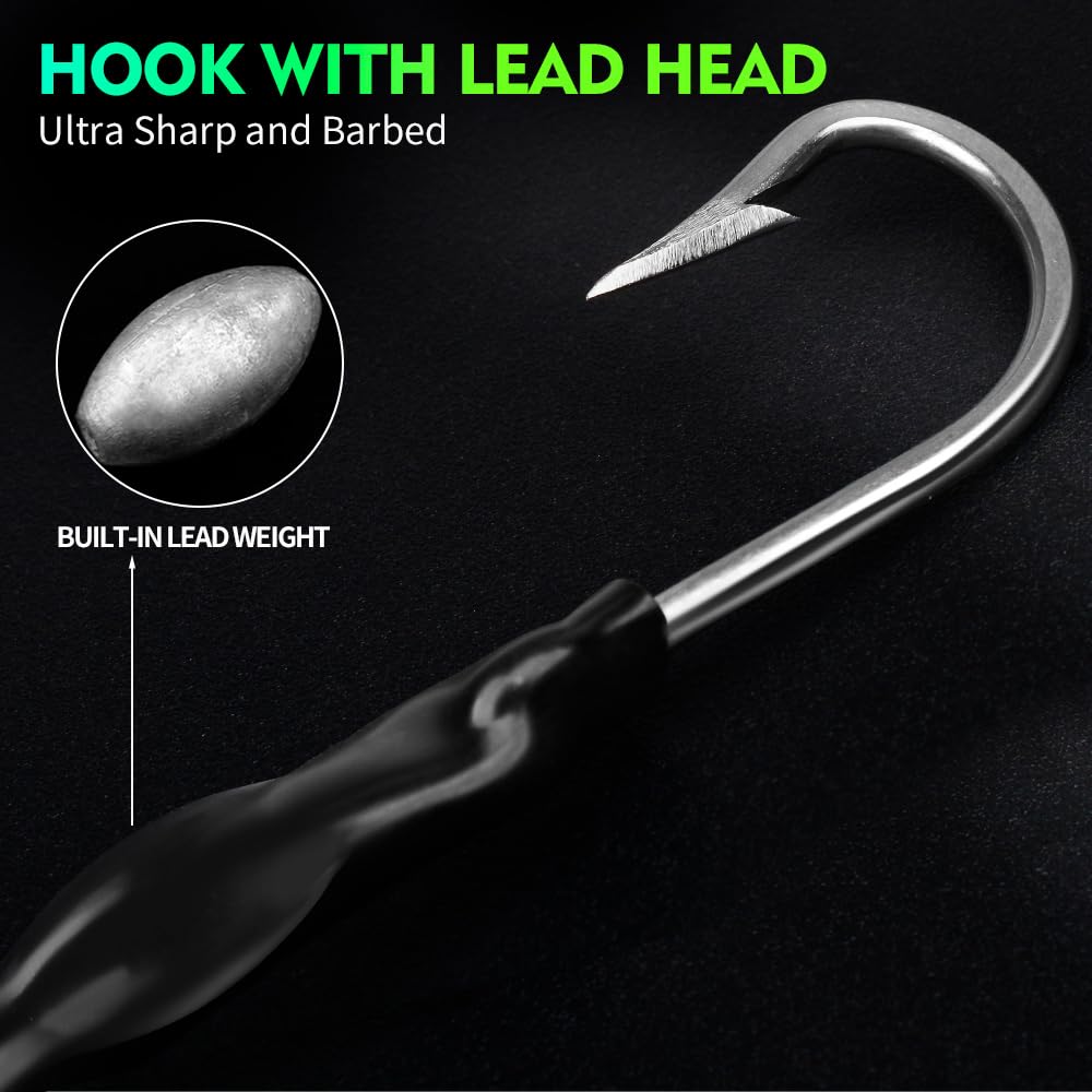 Vogel-Teaser Kettenköder Schleppköder – Big Game Teaser Salzwasser Offshore Thunfisch Mahi Wahoo Voll Rigged Bulb Squid Teaser Trolling Angelköder mit Netztasche