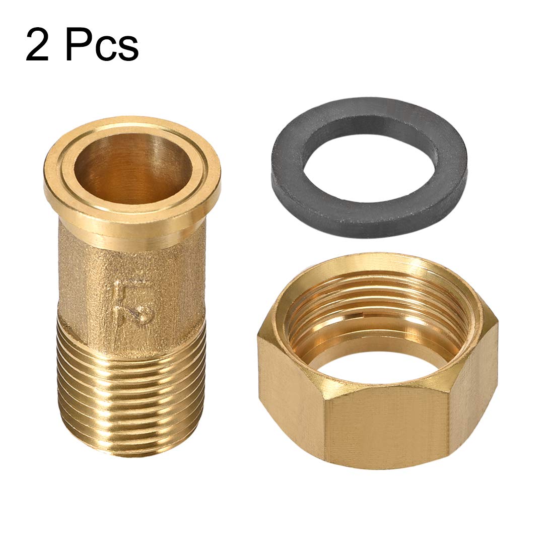 Winmien Brass Hex Nipple Fitting – 1/2" NPT Male Threaded Connector