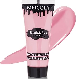 MEICOLY Light Pink Halloween Face Body Paint,2.37Oz Large Tube Water Based Body Paint for Adults and Children,Pastel Pale Pink Face Paint for Stage SFX Special Effects Cosplay Makeup
