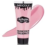 MEICOLY Light Pink Halloween Face Body Paint,2.37Oz Large Tube Water Based Body Paint for Adults and Children,Pastel Pale Pink Face Paint for Stage SFX Special Effects Cosplay Makeup