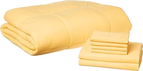 Vista 89 de Sweet Home Collection Juego de edredón de 7 piezas Bolsa de color sólido para todas las estaciones, manta alternativa de plumón suave y lujosas Camel