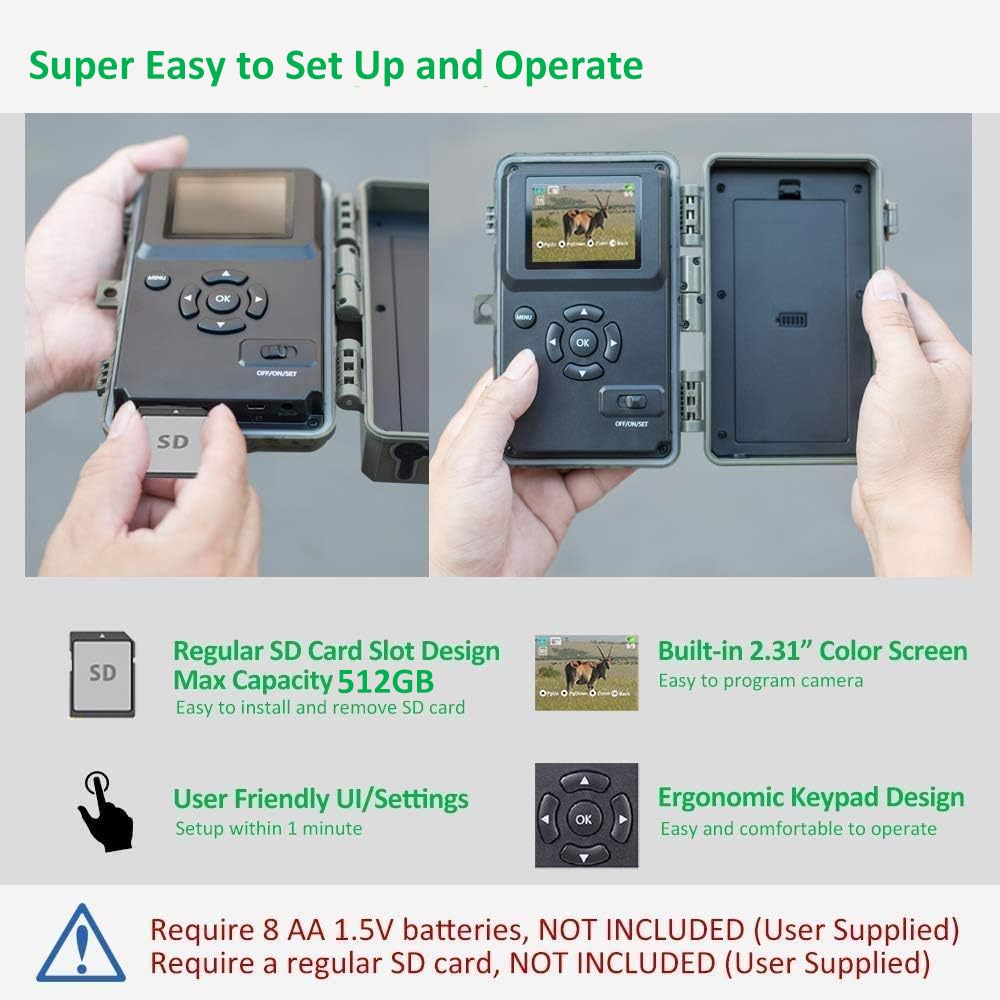 Gardeproa3 Wildlife Camera 48mp 1296p Trail Camera With H 264