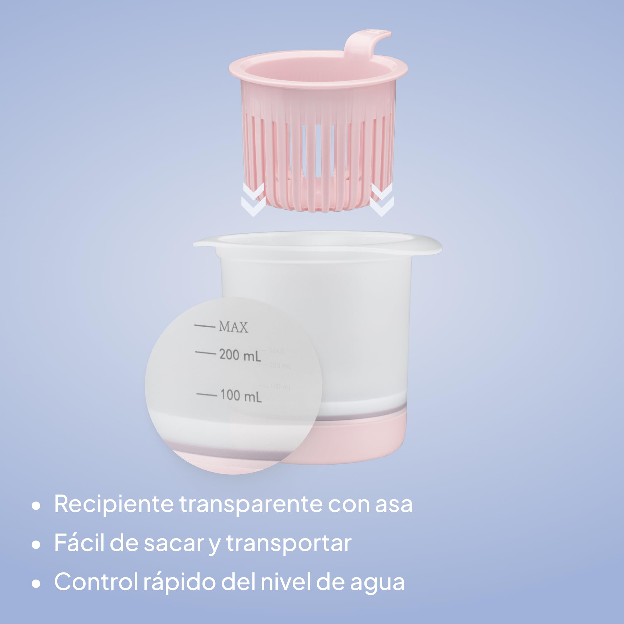 Lionelo Thermup 4.0 Calienta Biberones Y Tarritos 6 En 1, Calentamiento Rapido, Esterilizacion, Descongelacion, Mantener Caliente, Recipiente Extraible, Apagado Automatico, 400 W