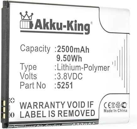 Akku-King Bater?a sustituir Wiko 5251 - Li-Polymer 2500mAh - para Wiko Pulp 3G, Pulp 4G, Rainbow Jam 4G, Robby Akku-King Bater?a sustituir Wiko 5251 - Li-Polymer 2500mAh - para Wiko Pulp 3G, Pulp 4G, Rainbow Jam 4G, Robby