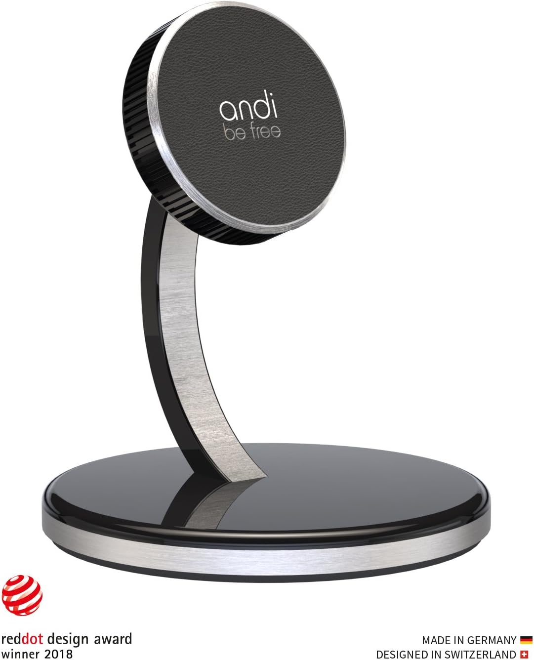 andi be free Wi-fi Desktop Charger – Inductive Charging Station, Wi-fi Charging with QI Quick Charging Station, Suitable with Magnetic Holders from iPhone 8, 15 Watt, Black