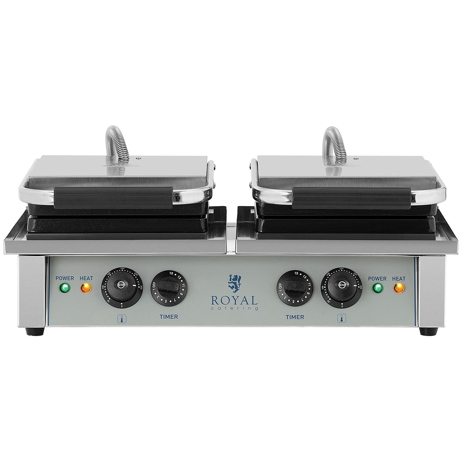 Royal Catering Gofrera Máquina Para Hacer Gofres RCWM-4000-E (Para 4 gofres, Temperatura de 50 a 300 °C, 2 x 2.000 W)
