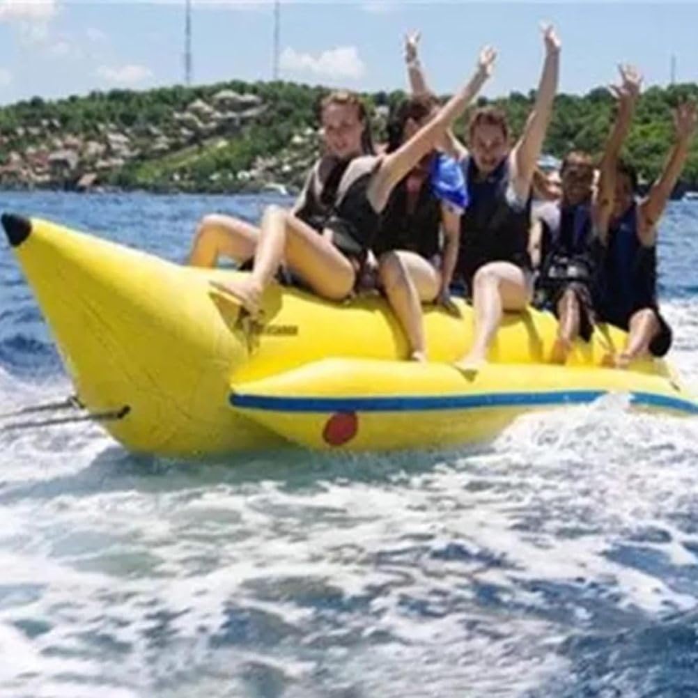 Metropolitana trainabile gonfiabile della barca di banana per i parchi dell'acqua, divertimento della famiglia e avventura