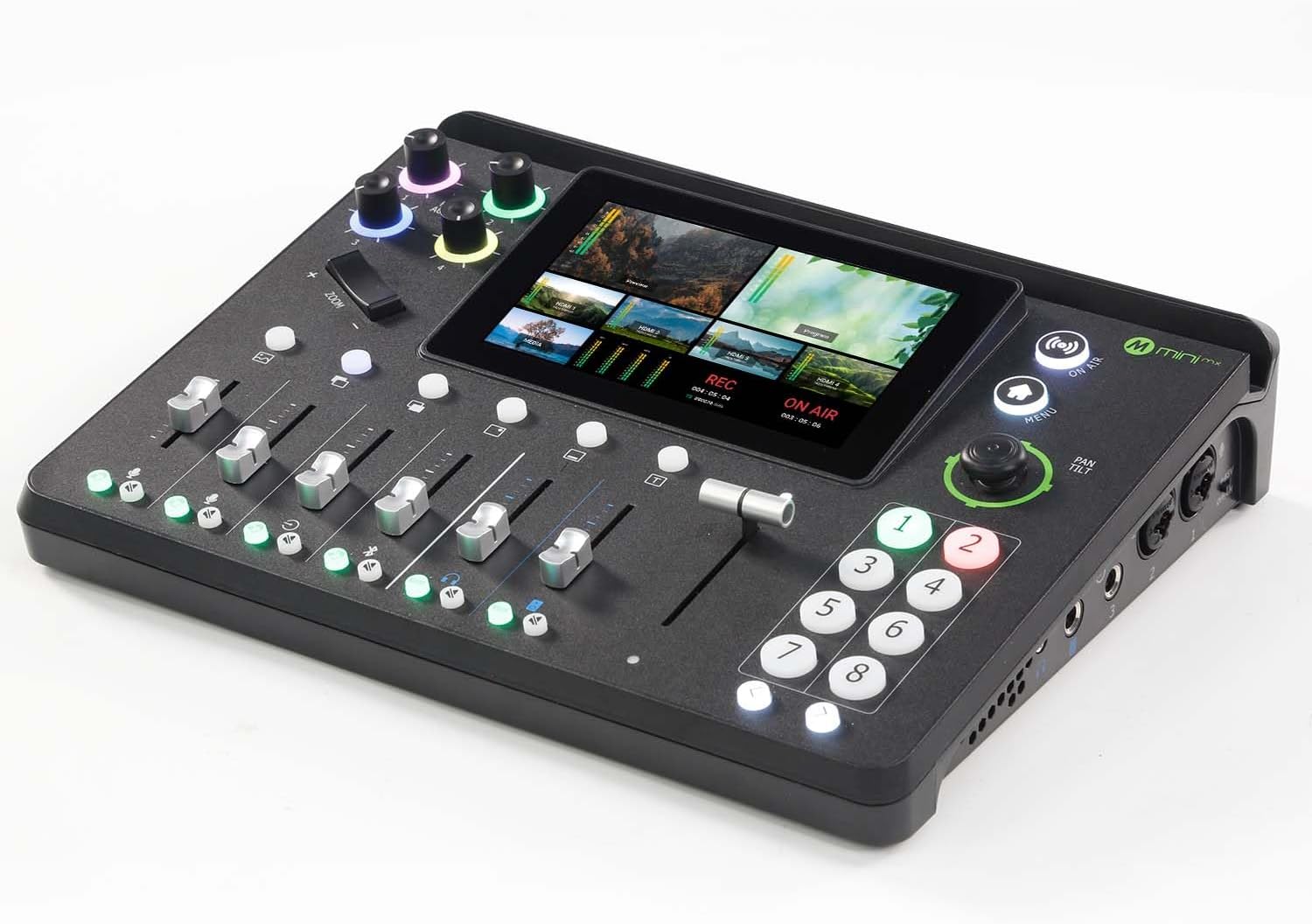 RGBlinkmini-mx, All-in-one Video Mixer Switcher 4K Multi-Cam Video Switcher with 5.5-inch Display Production Solution for Live Streaming and Gaming, Podcasting, Music Production, Content Creation