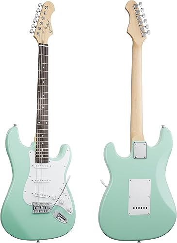 Miniatura 4 de Ashthorpe - Guitarra eléctrica de 39 pulgadas, kit de guitarra de tamaño completo con bolsa acolchada, barra de trémolo, correa, cuerdas, cable,