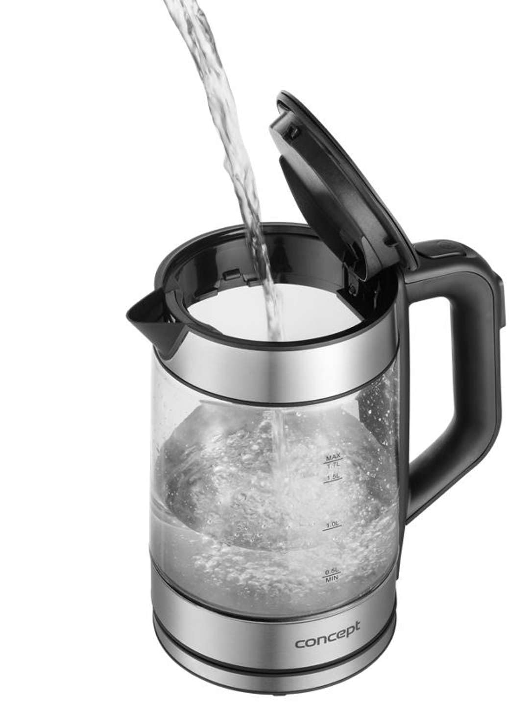 Concept RK4067 - Hervidor de cristal (1,7 L, regulador de temperatura: 50/70/80/90/100°C, 1850-2200 W, función de mantenimiento en caliente, control digital
