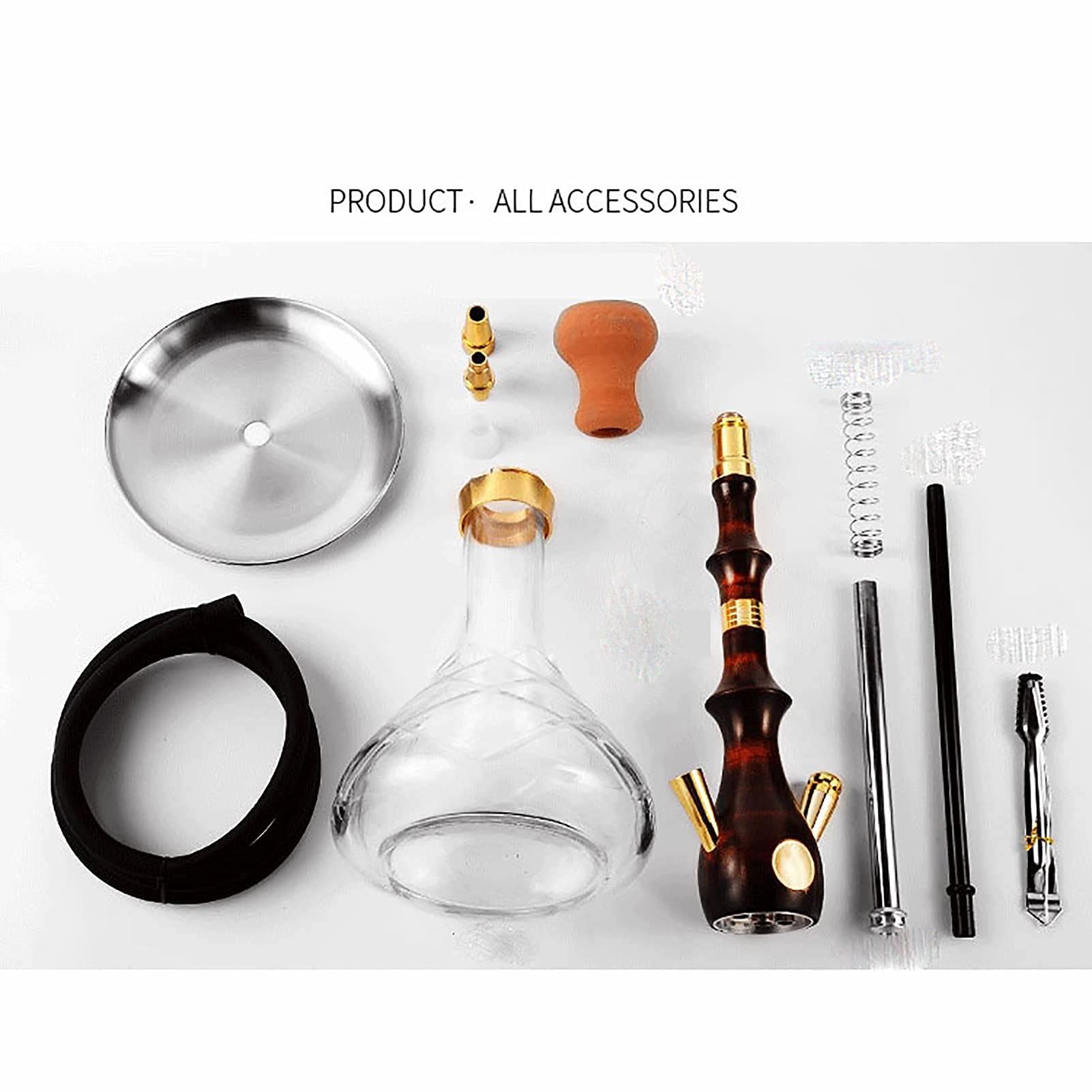 Ensemble De Narguilé, Arabia 1 Hose Log Hookah Set Ensemble Complet D'accessoires Narguilé De Haute Qualité Avec Base En Verre Un Cadeau Pour Vos Parents Et Amis