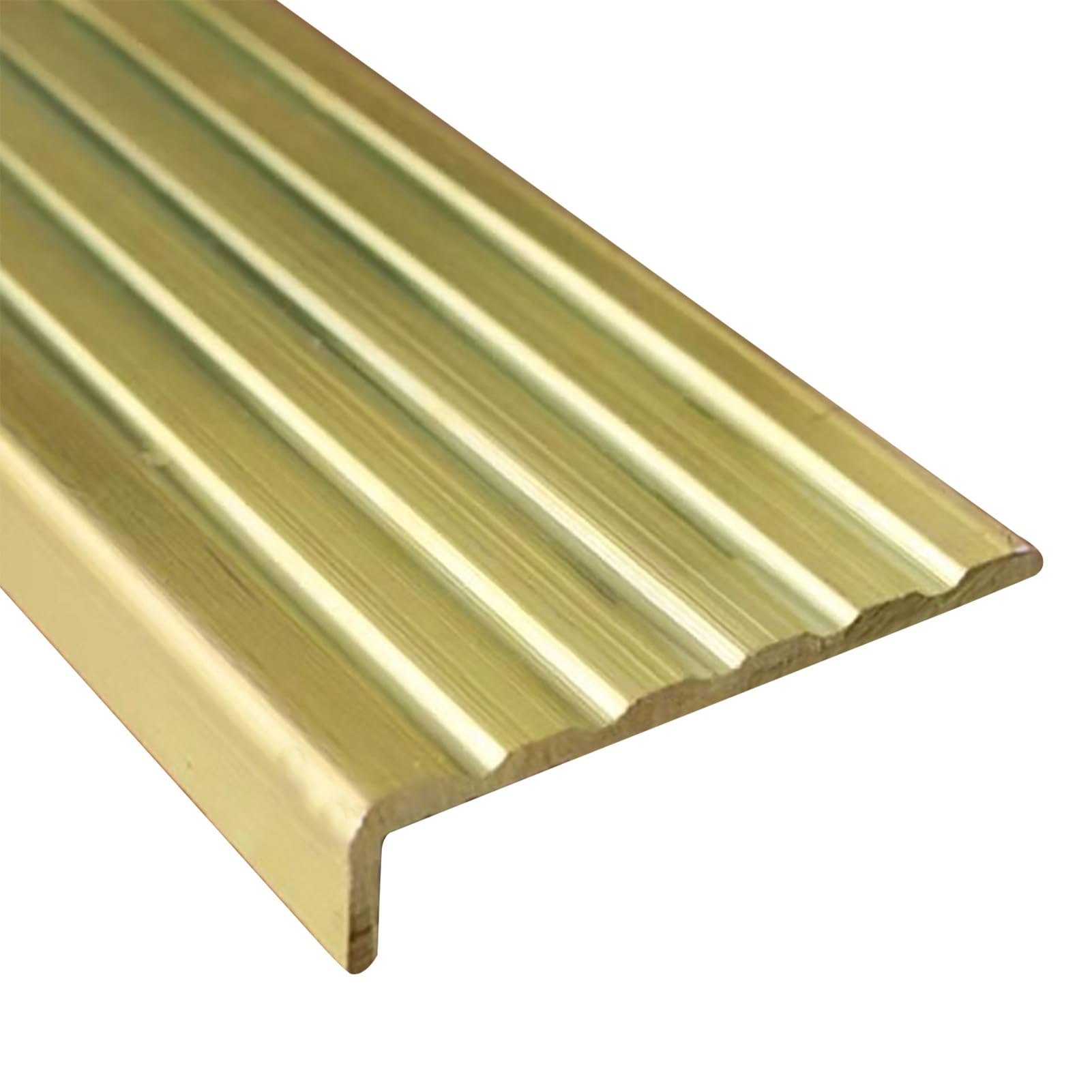 Rutschfester Treppenkantenschutz in L-Form, Messing-Treppenkanten-Übergangsleiste, Treppenstufen-Nise-Schutz 1 m, Kantenschutz for Laminatböden(38x8mm)