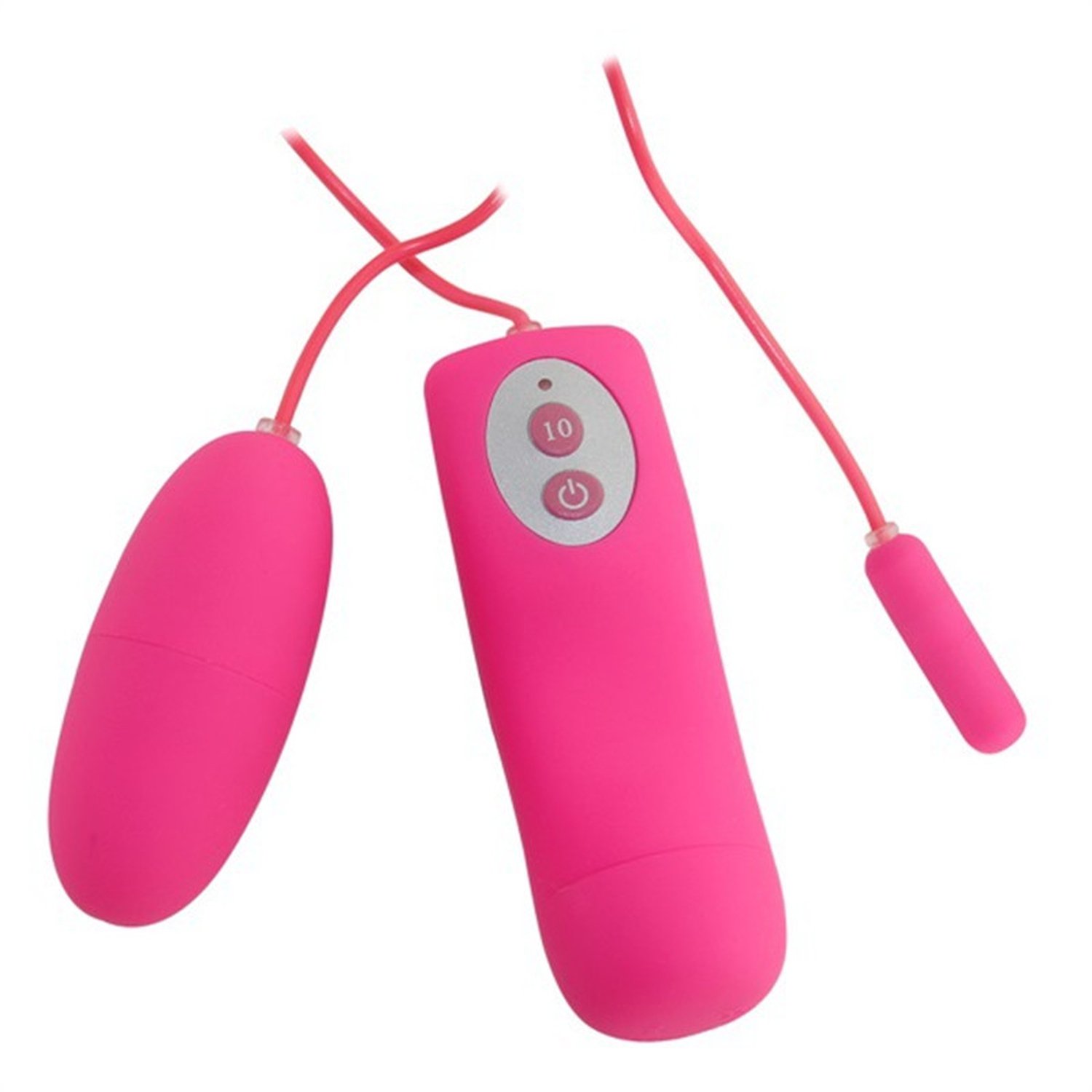 Cone 10 Speed Vibrating Dual Egg Urethral Funny Products Erotic Toys Women Manual-Pink-