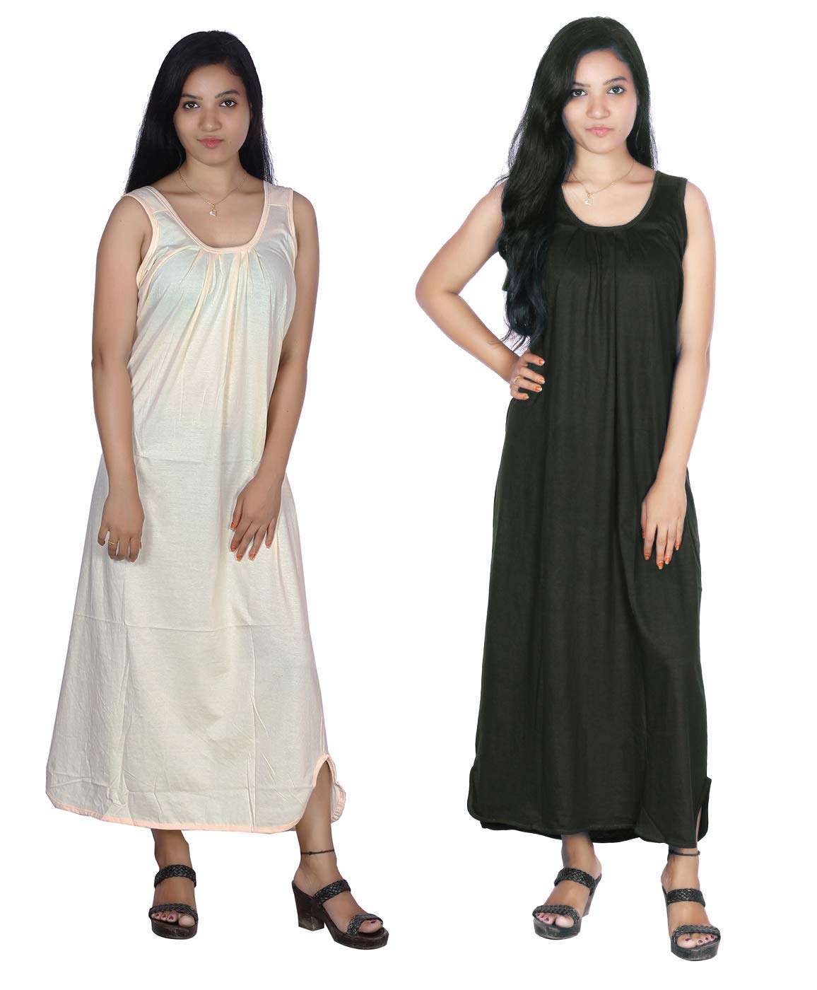 rylie Women's Hosiery Cotton Full Length Camisole, Long Inner Wear Petticoat-Nighty Slip-Kurti Slip-Suit Combo of 2-picture-0