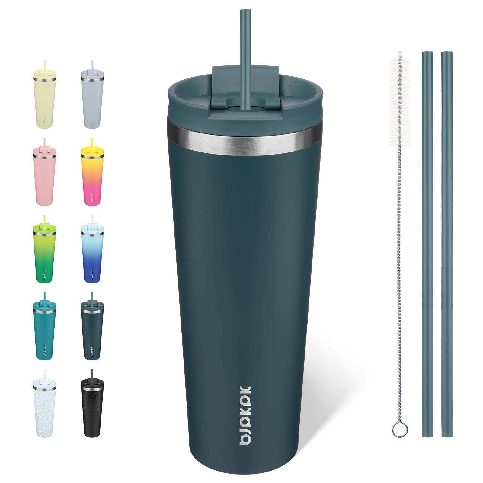 BJPKPK 26 oz Coffee Tumbler with Straw, Insulated Stainless Steel Cup