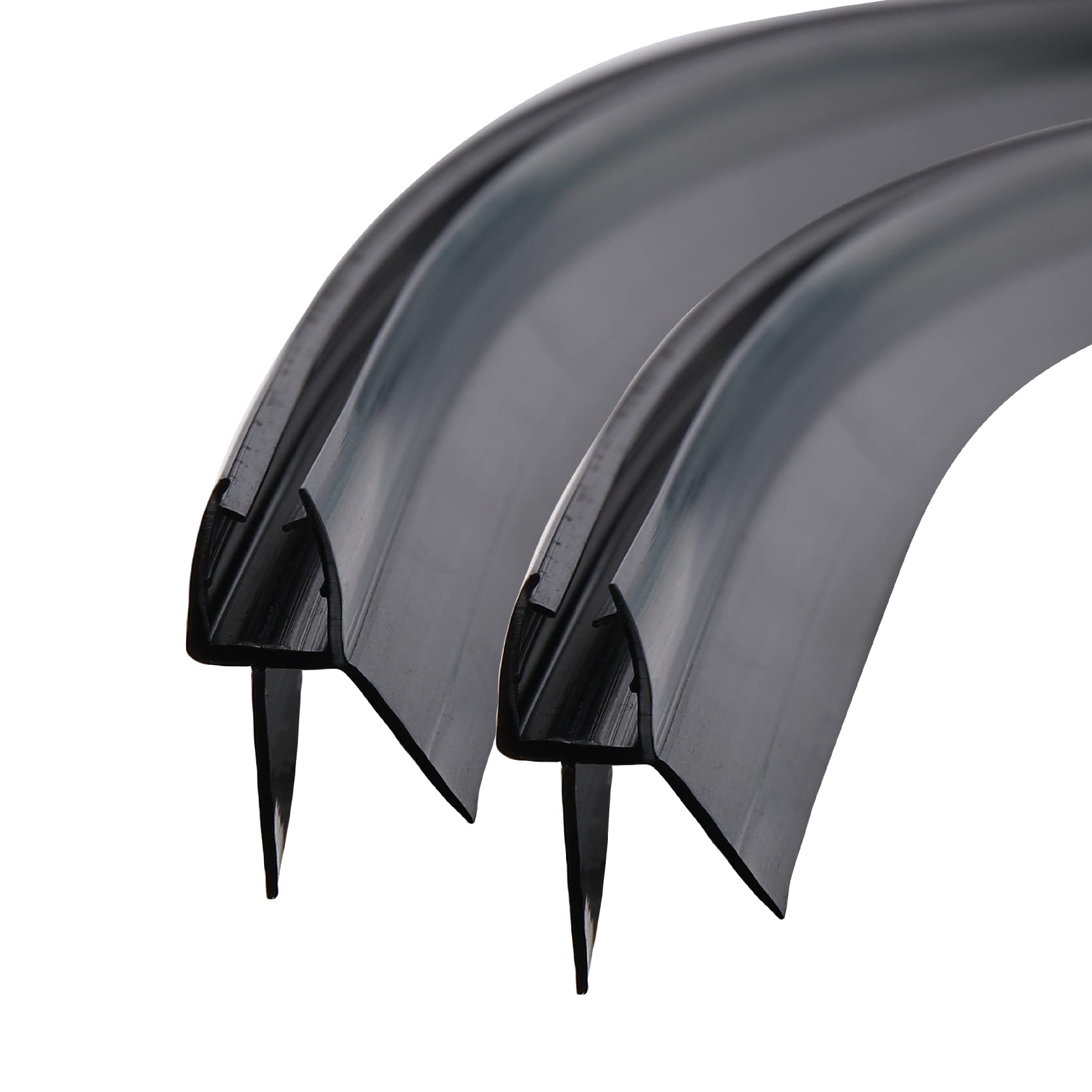 KOOBON Curved Shower Seal 2 x 80 cm Black Round Shower Quarter Circle Shower Glass Thickness 5 mm 6 mm Shower Door Seal Pre-Curved Replacement Seal Shower Cubicles Water Repellent Shower Doors Splash