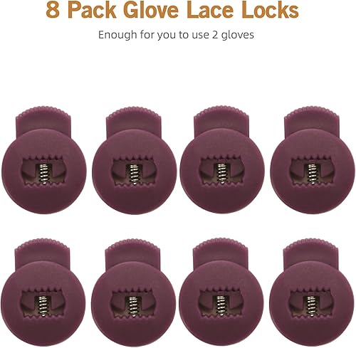 Miniatura 10 de Cerraduras de guante, cerraduras de encaje para guantes de béisbol, paquete de 8 unidades, nunca más necesitarás nudos, fuerte elasticidad, hecho de
