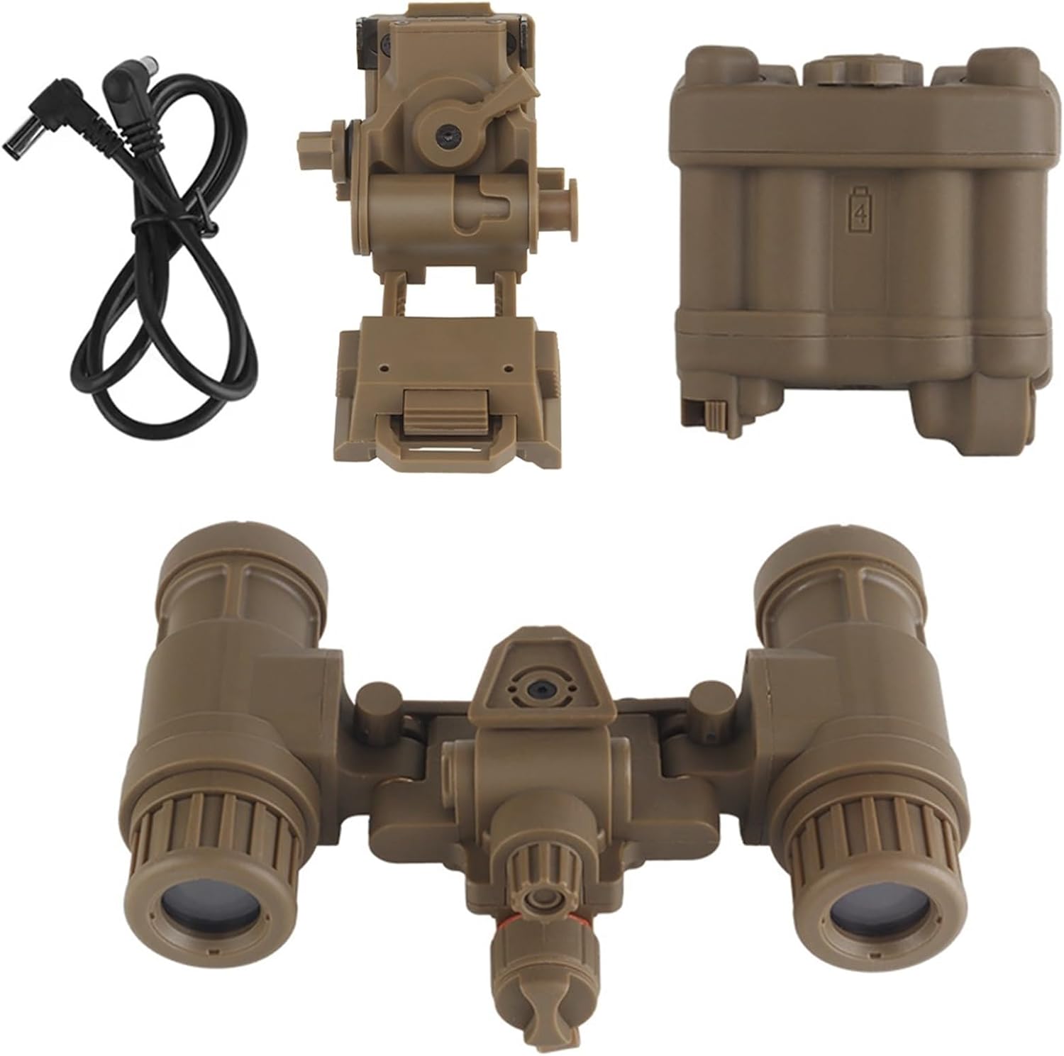 AN/PVS31 Dummy NVG Model Set with L4G24 Helmet Base Mount – Tactical Night Vision Model Replic for Cosplay Display & Helmet NVG Bracket