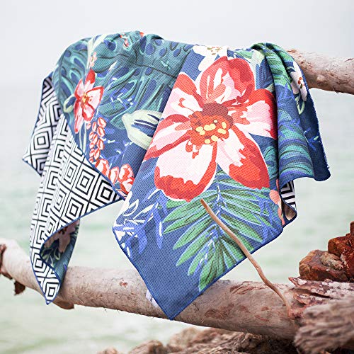 image for KOLLIEE Sand Free Beach Towels Flowers Portable Colorful Compact Beach