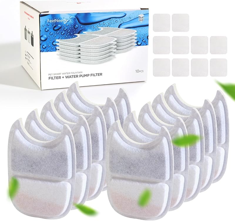 Refil para Fonte de Água para Gatos FEELNEEDY YPD-C004-LX com Filtro de 4 Camadas, Pacote com 10