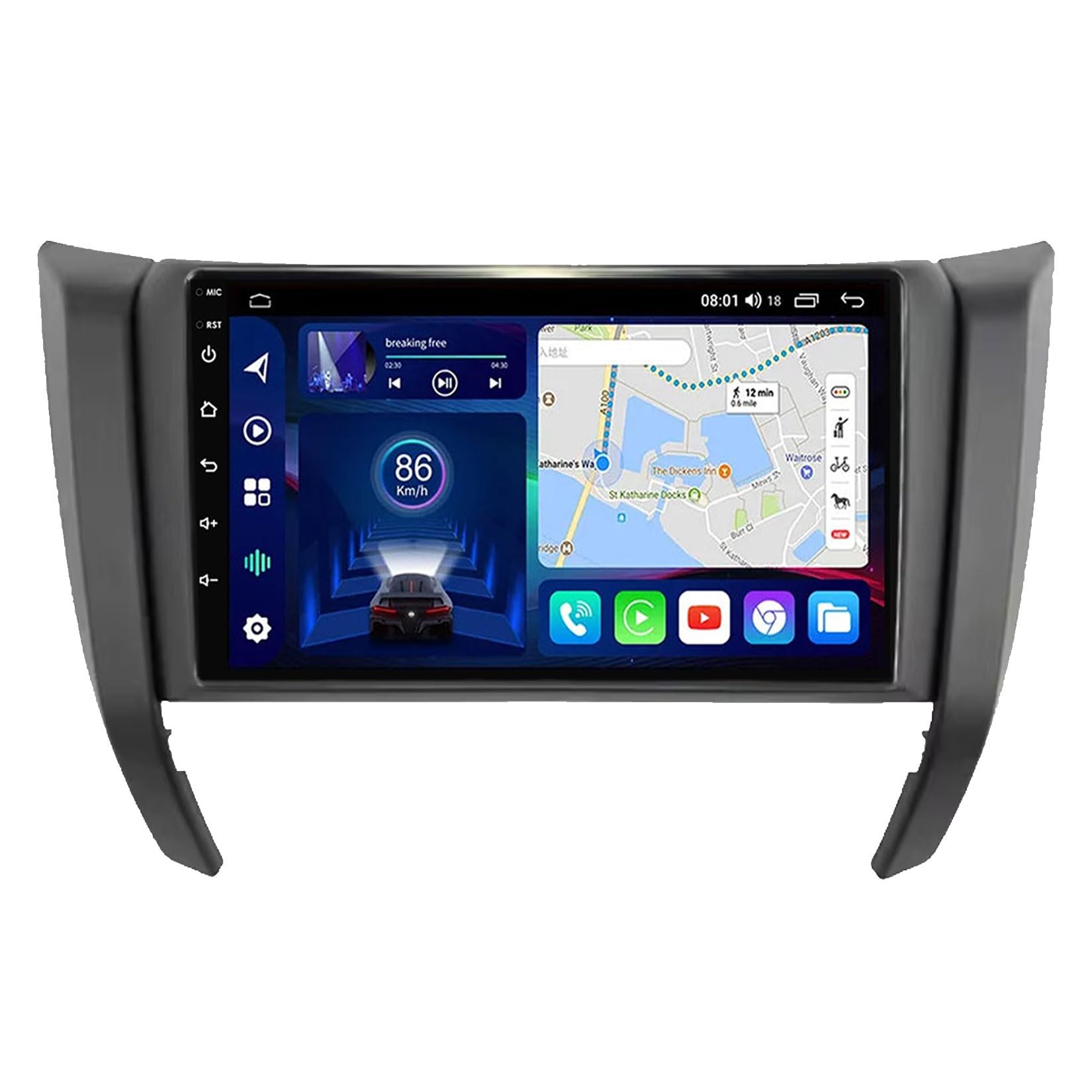 Nawigacja GPS z systemem Android 14 Navi do Nissan Navara D23 IV 4 2014-2021 9-calowy ekran dotykowy stereo z bezprzewodową funkcją Carplay Bluetooth WiFi DSP USB Link Lustro Kamera cofania (P18 8Core