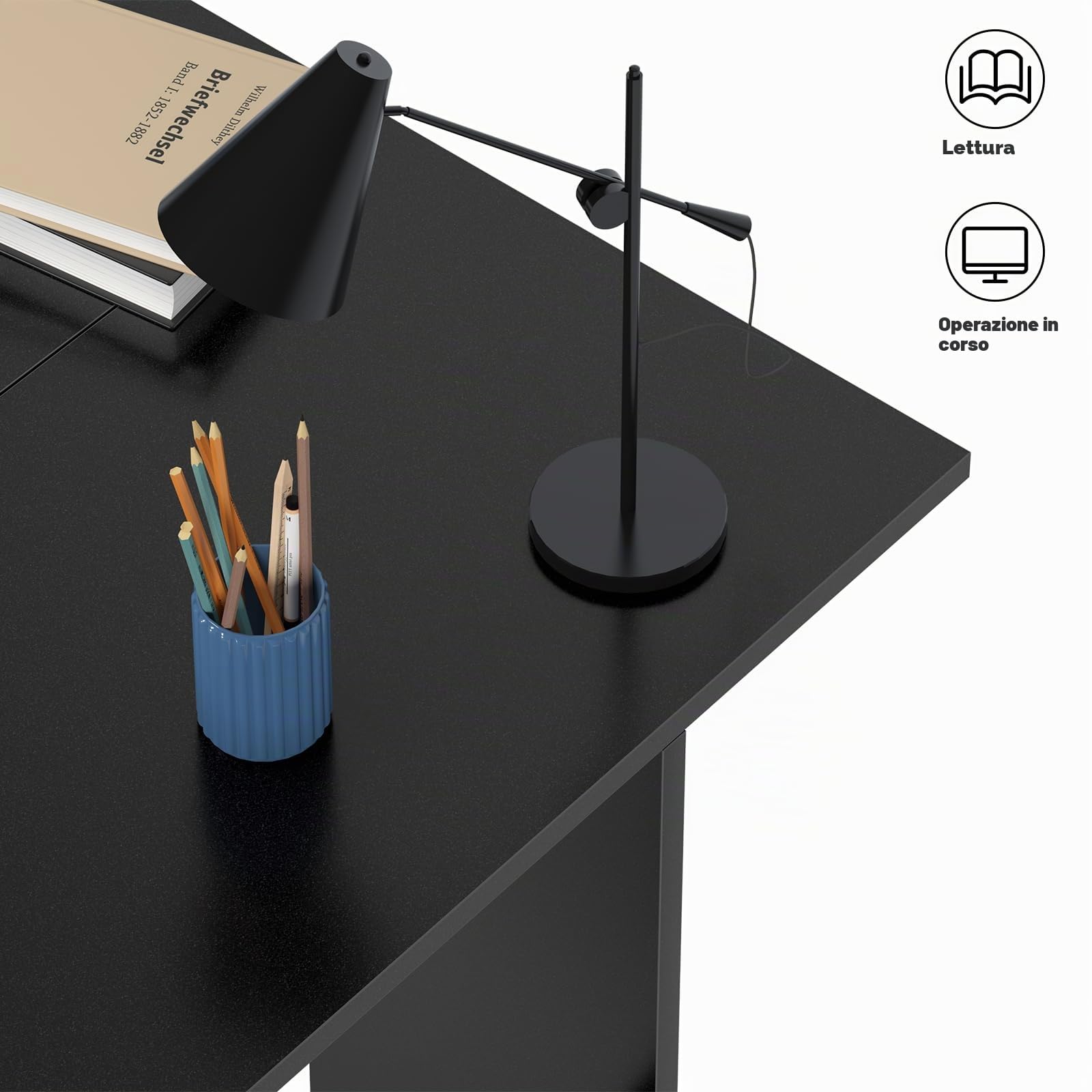SogesHome Scrivania Angolare grande con 2 Ripiani Scrivania per Computer a Forma L Tavolo PC Robusto Postazione di Lavoro per Casa Ufficio Studio,130 cm x 136 cm