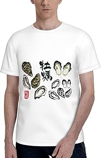 [COOLEAD] Tシャツ 牡蠣柄 カキ アニメ トップス シャツ 半袖 メンズ レディース 夏服 快適 個性 おしゃれ 漫画風プリント カップル着用 大きいサイズ プレゼント eefg55h