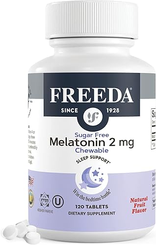 Miniatura 8 de FREEDA Melatonina masticable  Kosher 2 mg Melatonina Masticables  Melatonina para adultos y niños Melatonina Natural Ayuda para dormir para adultos