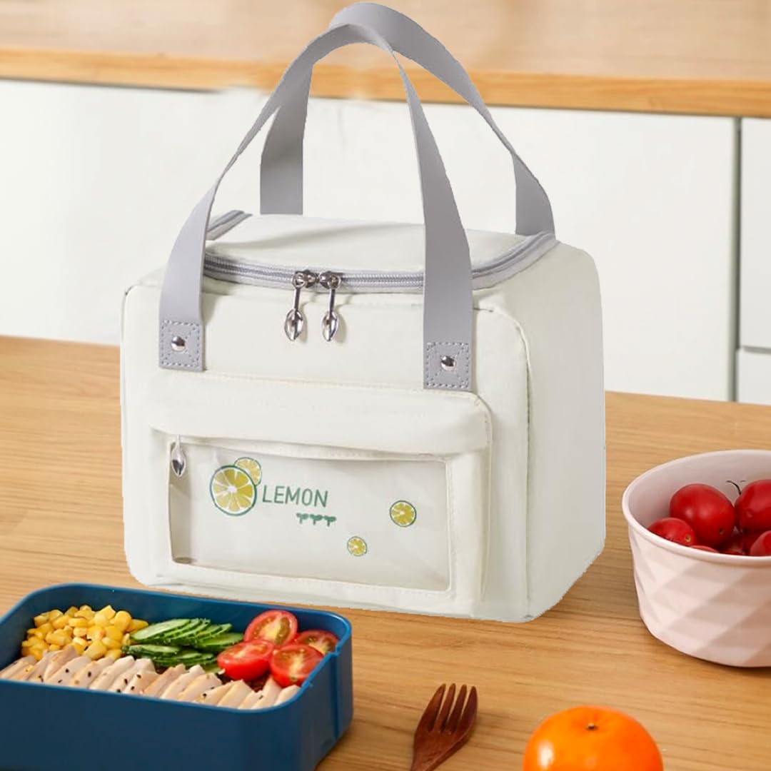 Kuber Industries Lunch Bag | Tiffin Storage Bag | Office Lunch Bag with Handle | Lunch Bag for Camping | Front Pocket Lunch Bag | Thermal Insulated Lunch Bag | RH215-CRM | Beige (B0CS3MGJ73) Amazon Price History, Amazon Price Tracker