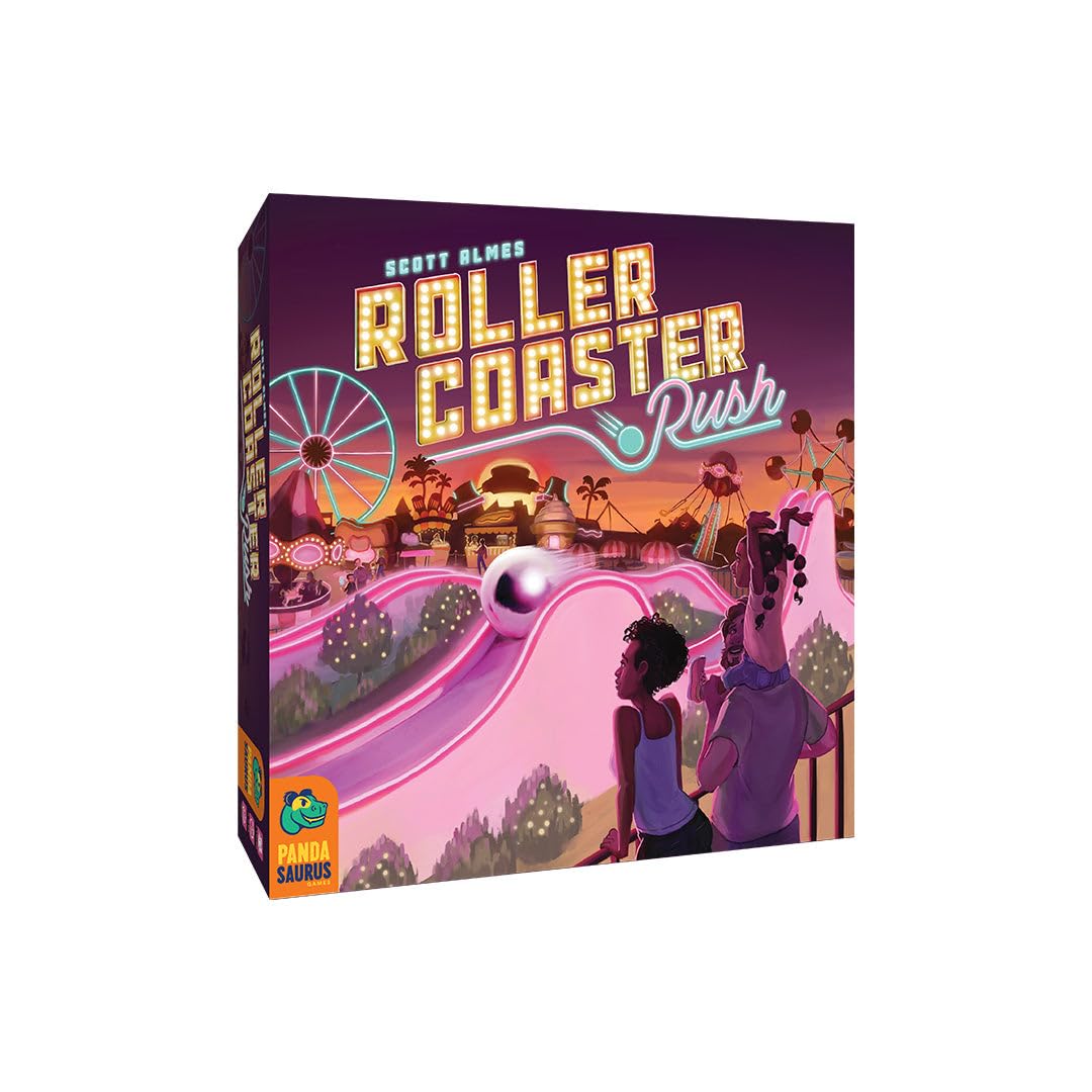 Roller Coaster Rush | Roller Coaster Building Strategy Game | Bidding Game | Fun Family Game for Kids and Adults | Ages 8+ | 2-4 Players | Average Playtime 15-30 Minutes | Made by Pandasaurus Games