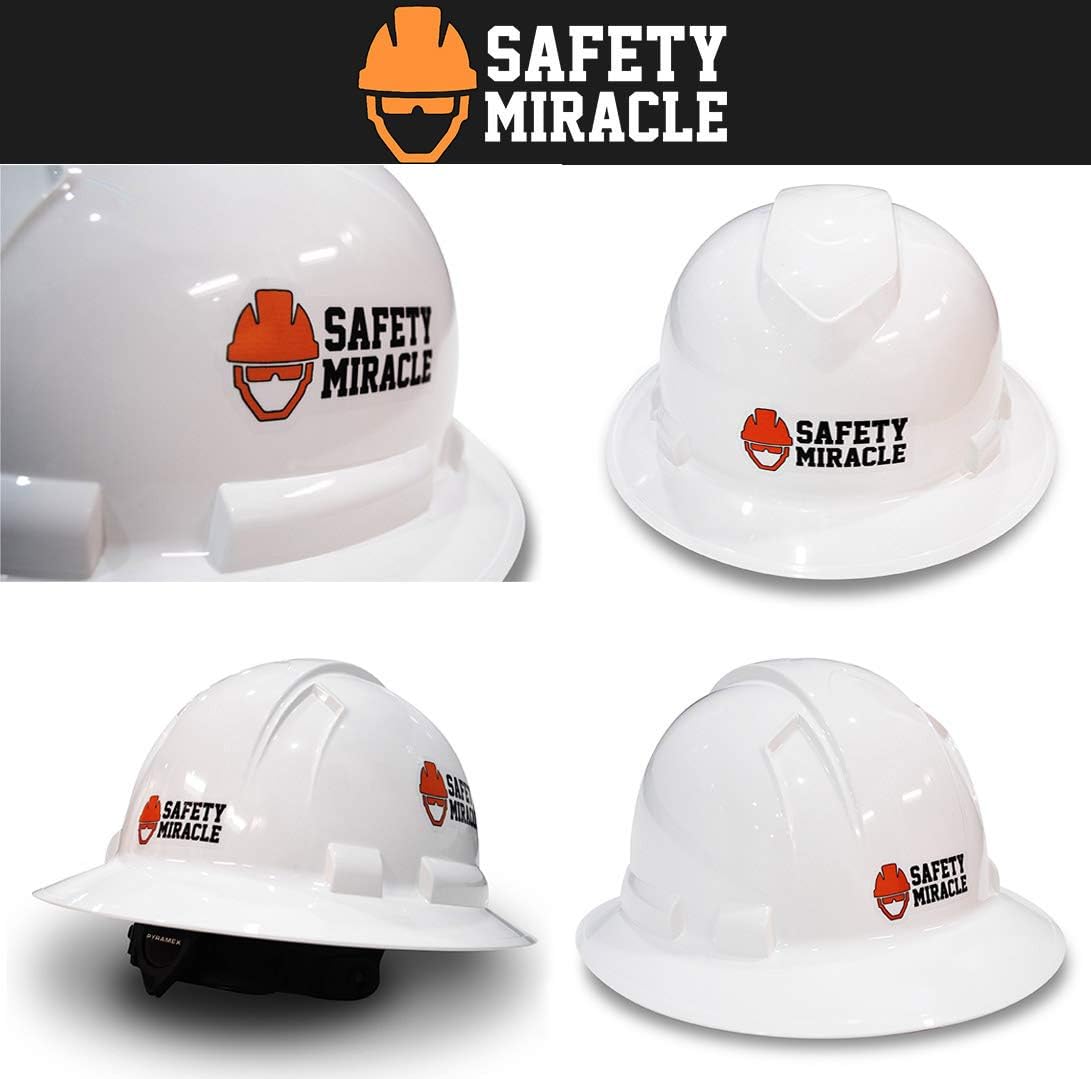 Custom Hard Hats - Personalized Logo - Customized Full Brim Cap 4 Point Ratchet Suspension