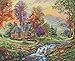 Anchor Maia Thomas Kinkade Mountain Retreat Counted Cross Stitch Kit, 10-5/8 by 13-1/2-Inch