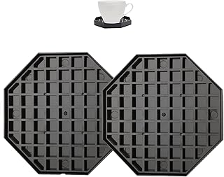Drip Trays, 5.3" Octagonal Coffee Drip Tray, CoffeeTray for Countertop,Black Plastic Honeycomb Grid Small Drink Tray for Tea& Beverage Dispensers,Pack of 2(2, 5.3in)