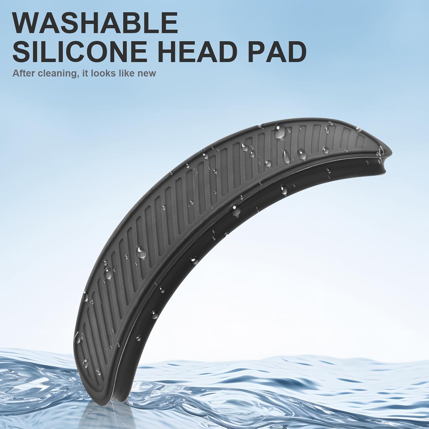 Silicone Headband Cover Replacement Headband Cushion Washable Head Top Pad Protector Compatible with Apple AirPods Max Headphones Soft & Comfort Headband Pad Cover, Black - Image 3