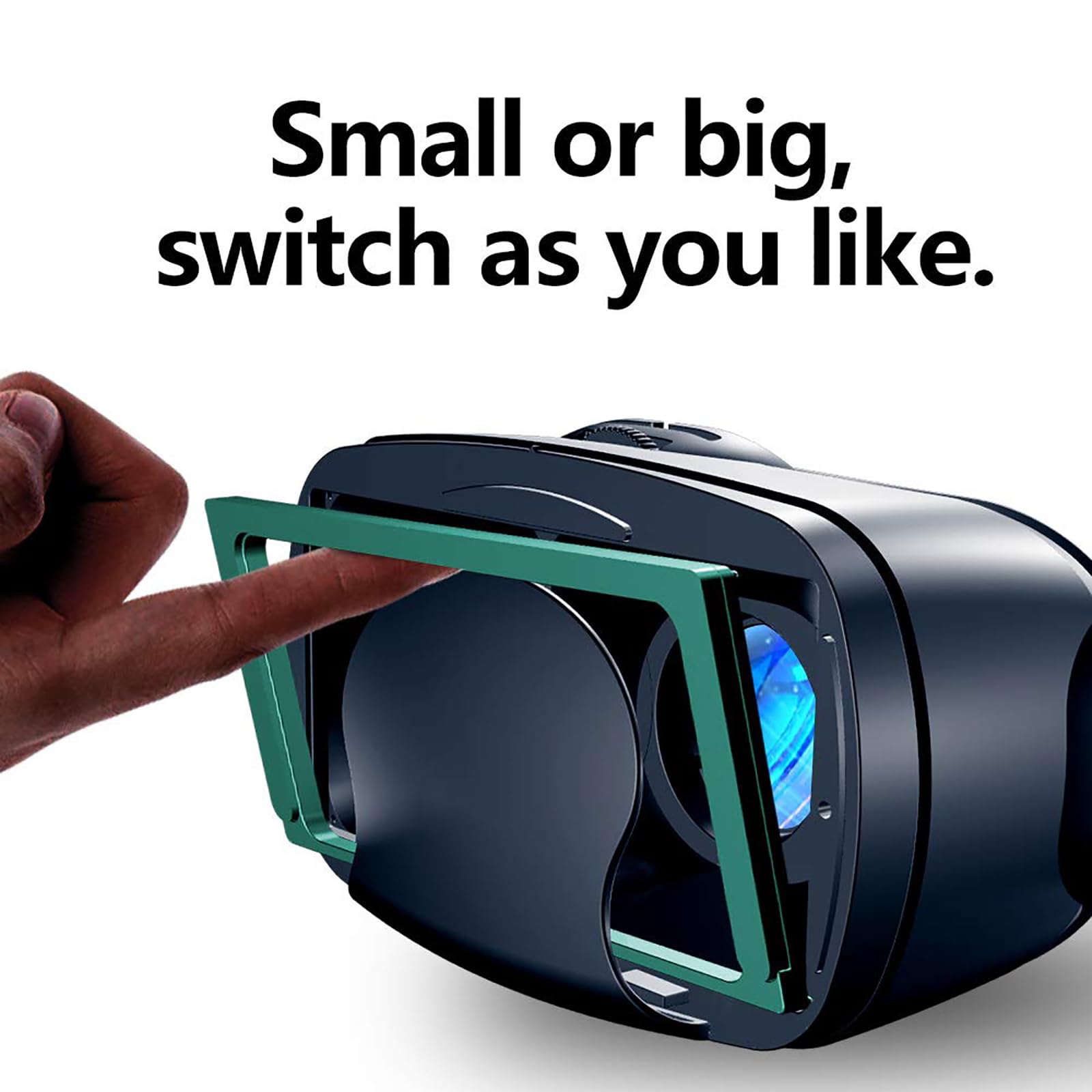 Visore per Realtà Virtuale 3D, Visore VR Anti Luce Blu, Qualità Audio Eccezionale, Protezione per Gli Occhi Dai Raggi Blu-Ray, Leggero E Compatto, per Smartphone Android 5-7 Pollici,Black