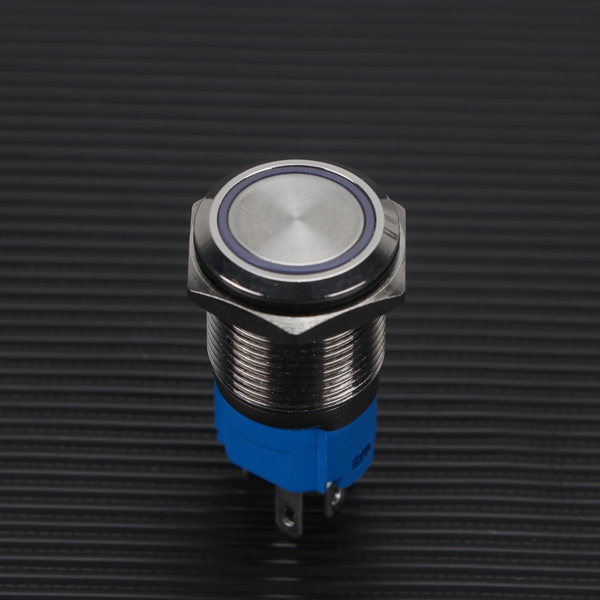 Stainless Steel Auto Reset Push Button Switch White LED Ring Self-Locking for Industrial Control Automotive Power Equipment