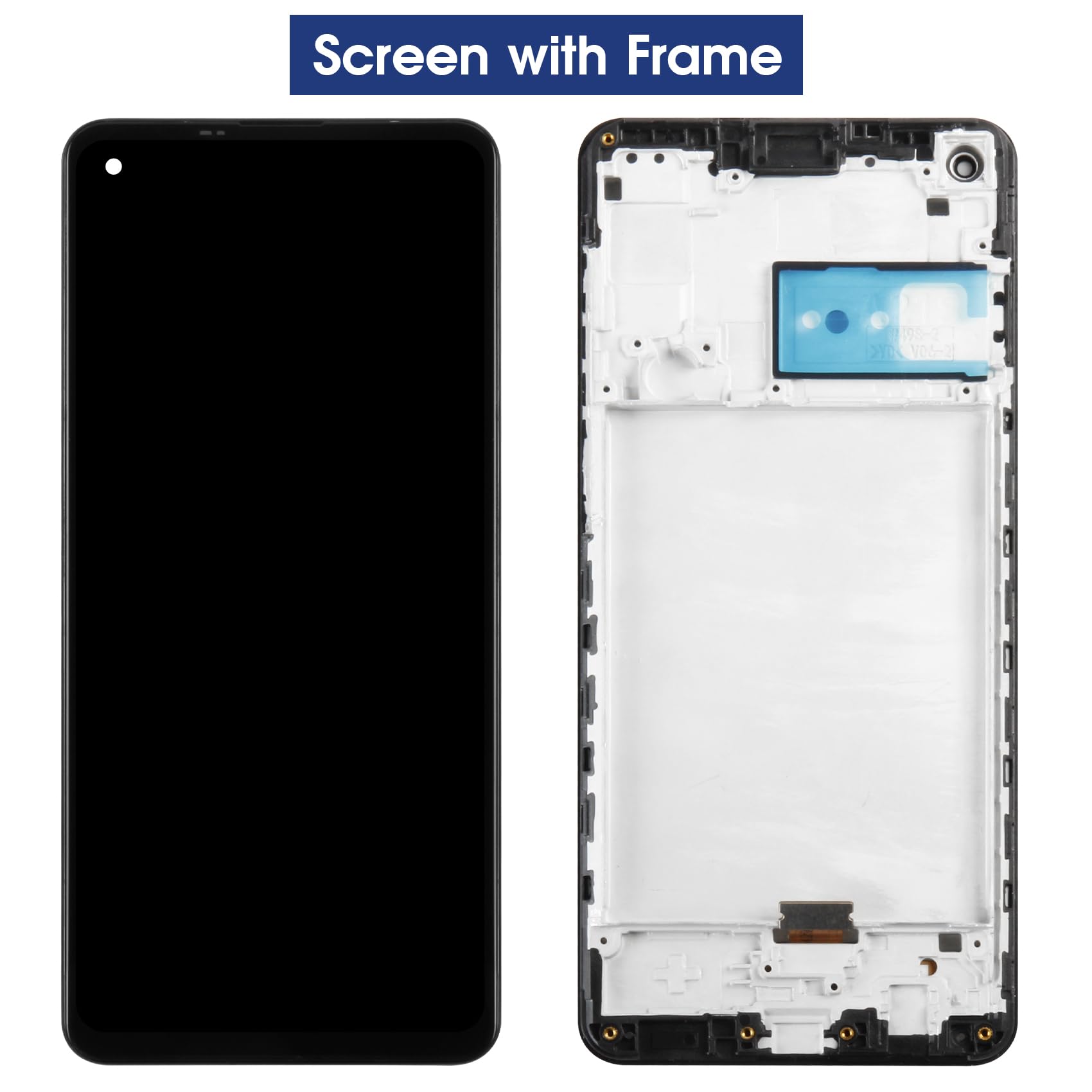 per Schermo Samsung Galaxy A21s A217 SM-A217F LCD Display Touch Screen Digitizer Vetro Replacement Ricambio per Galaxy A21S LCD Assembly (Nero con cornice)