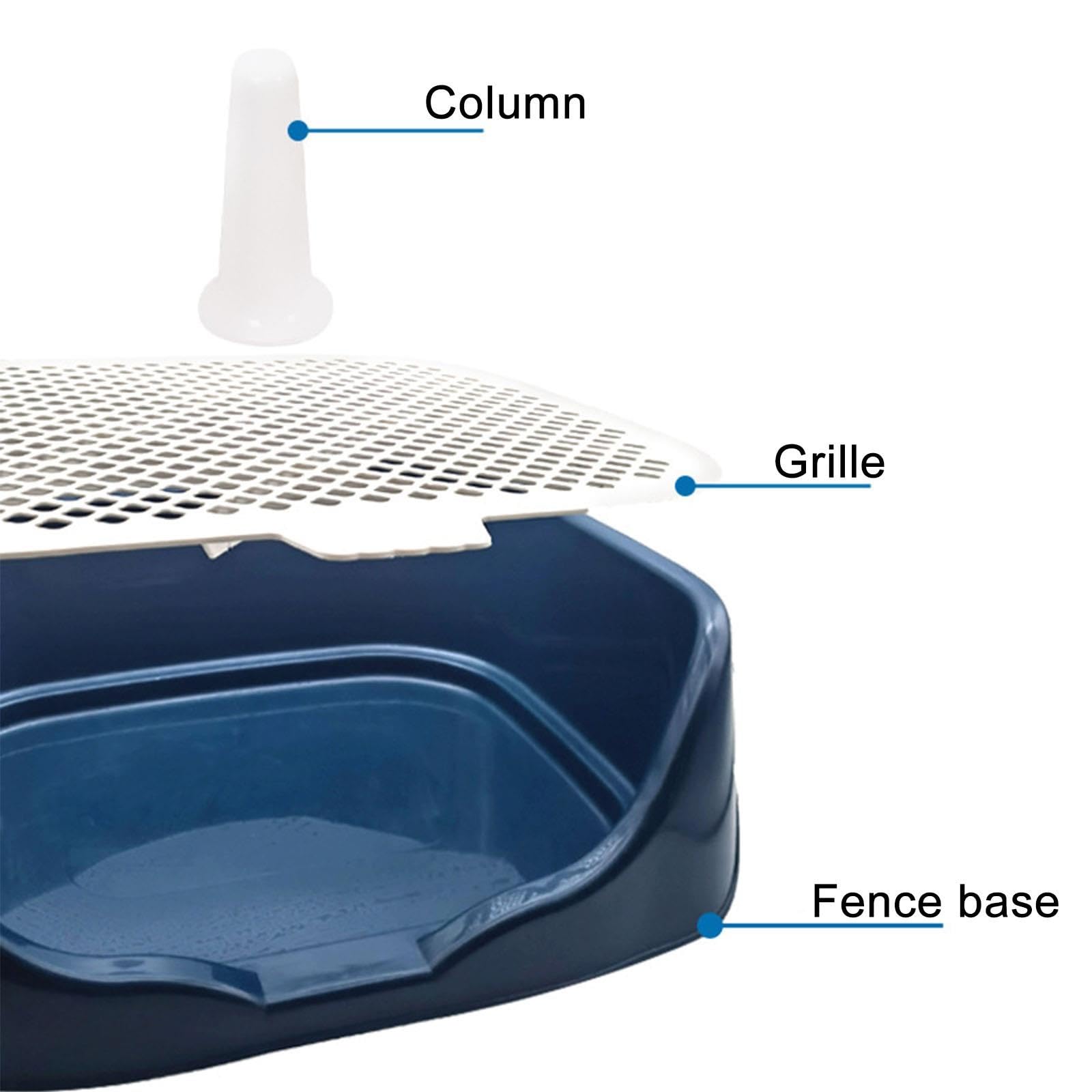 Dog Potty Tray with Training Post and Mesh Grid