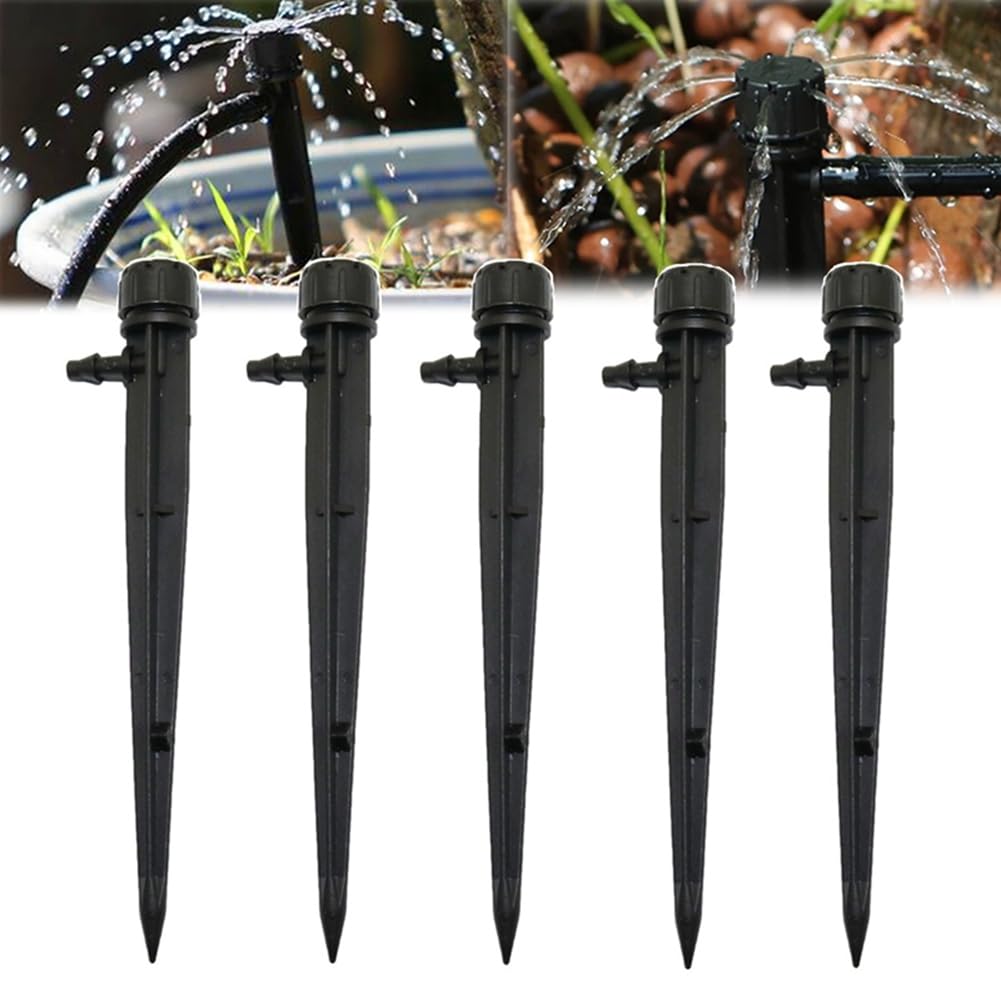 50 Stück Verstellbare 8-Loch-Tropfer mit Spikes, Gartensprinkler, Bewässerung, Pfahlstrahler, Gartengewächshaus-Bewässerungsgerät, Einfach zu Bedienen