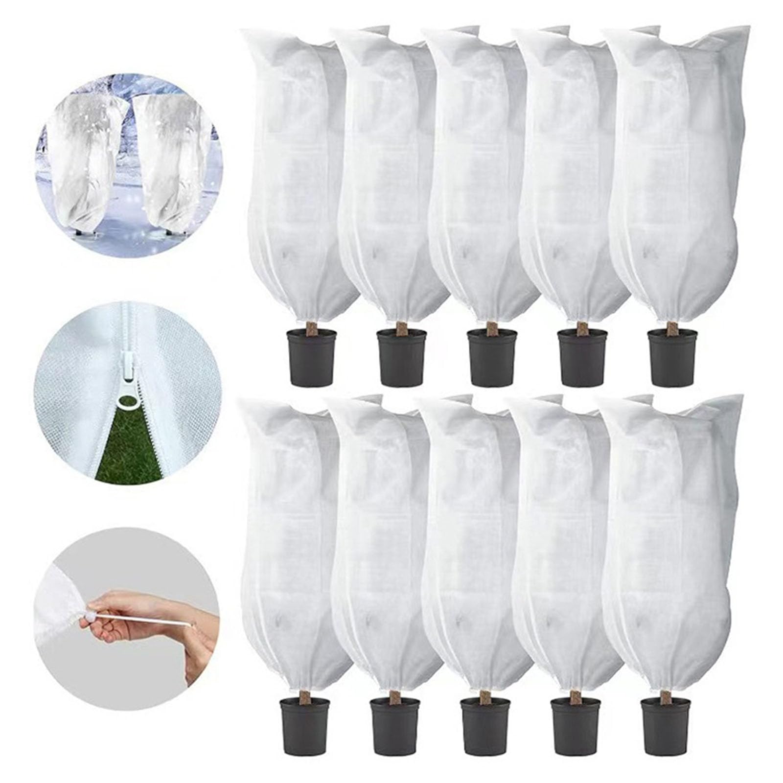 Lot de 4 housses de plantes de jardin faciles à installer - Gels d'hiver