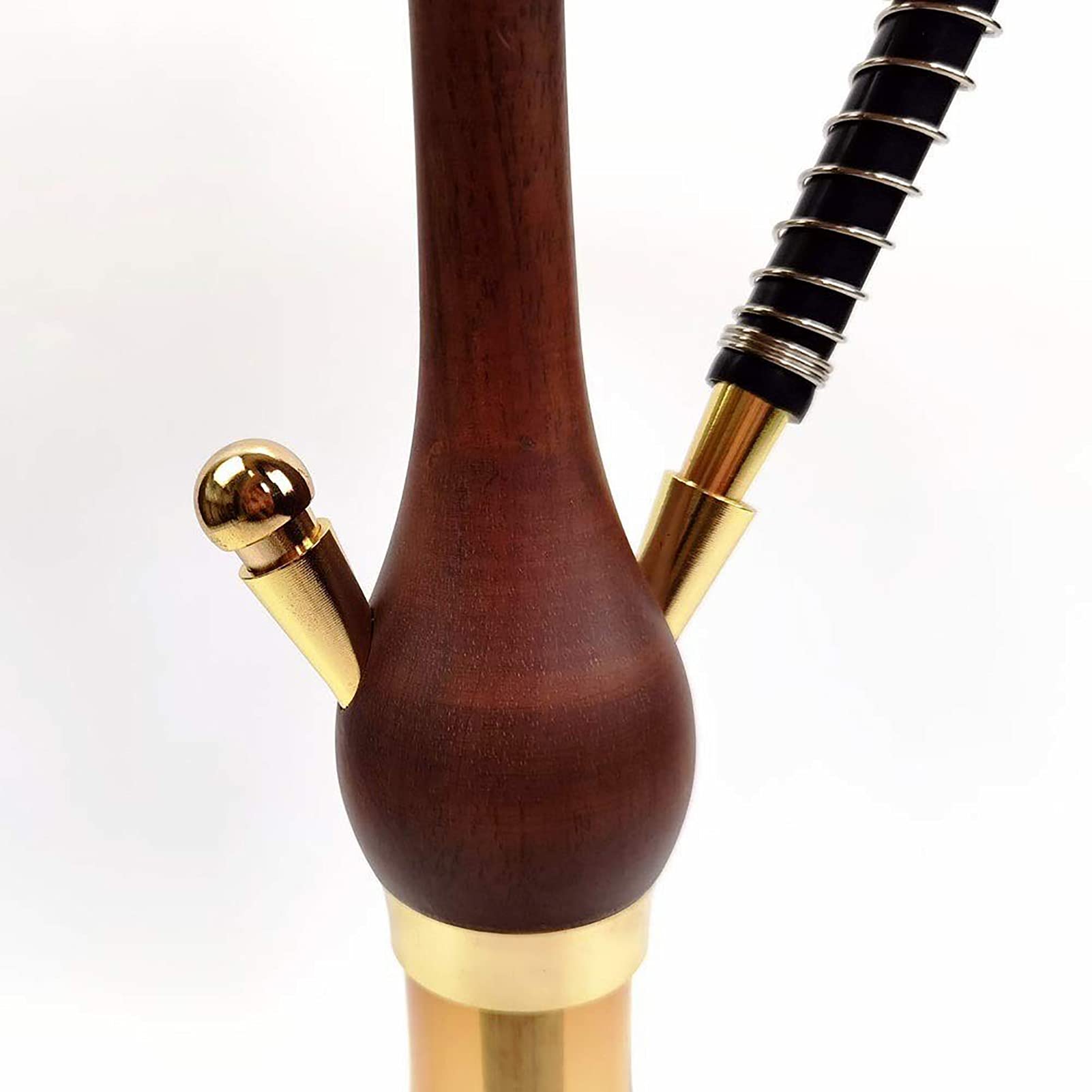 Conjunto de Hookah de la manguera, Juego de narguile de madera de estilo de vidrio de estilo moderno Shisha con pinzas de carbón de manguera de cuero