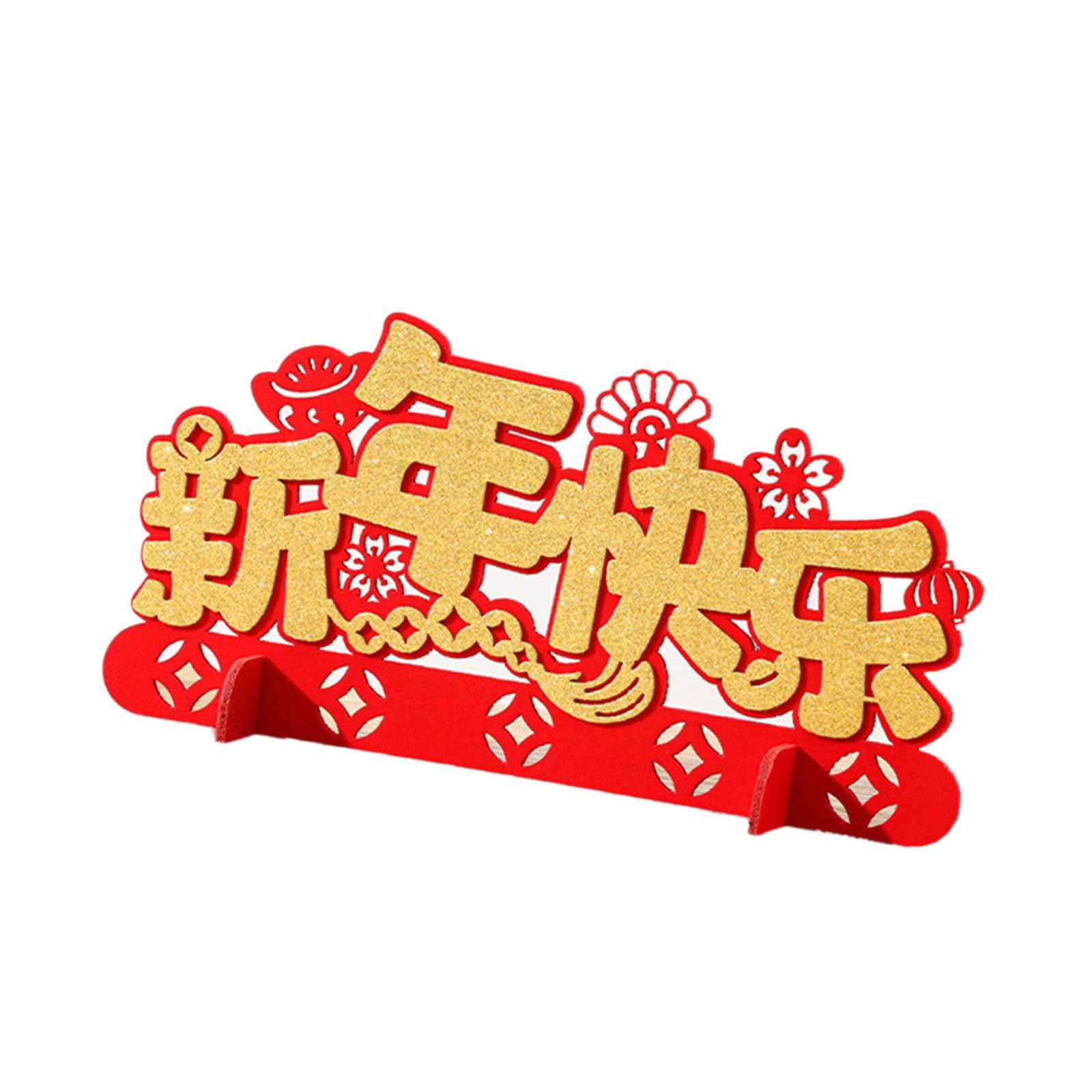 Kalttoy 2025 Chinese New Year Felt Decoration Desktop 3D Blessing Font Ornament for Desktop Spring Festival Accessory Family Friendly Decoration