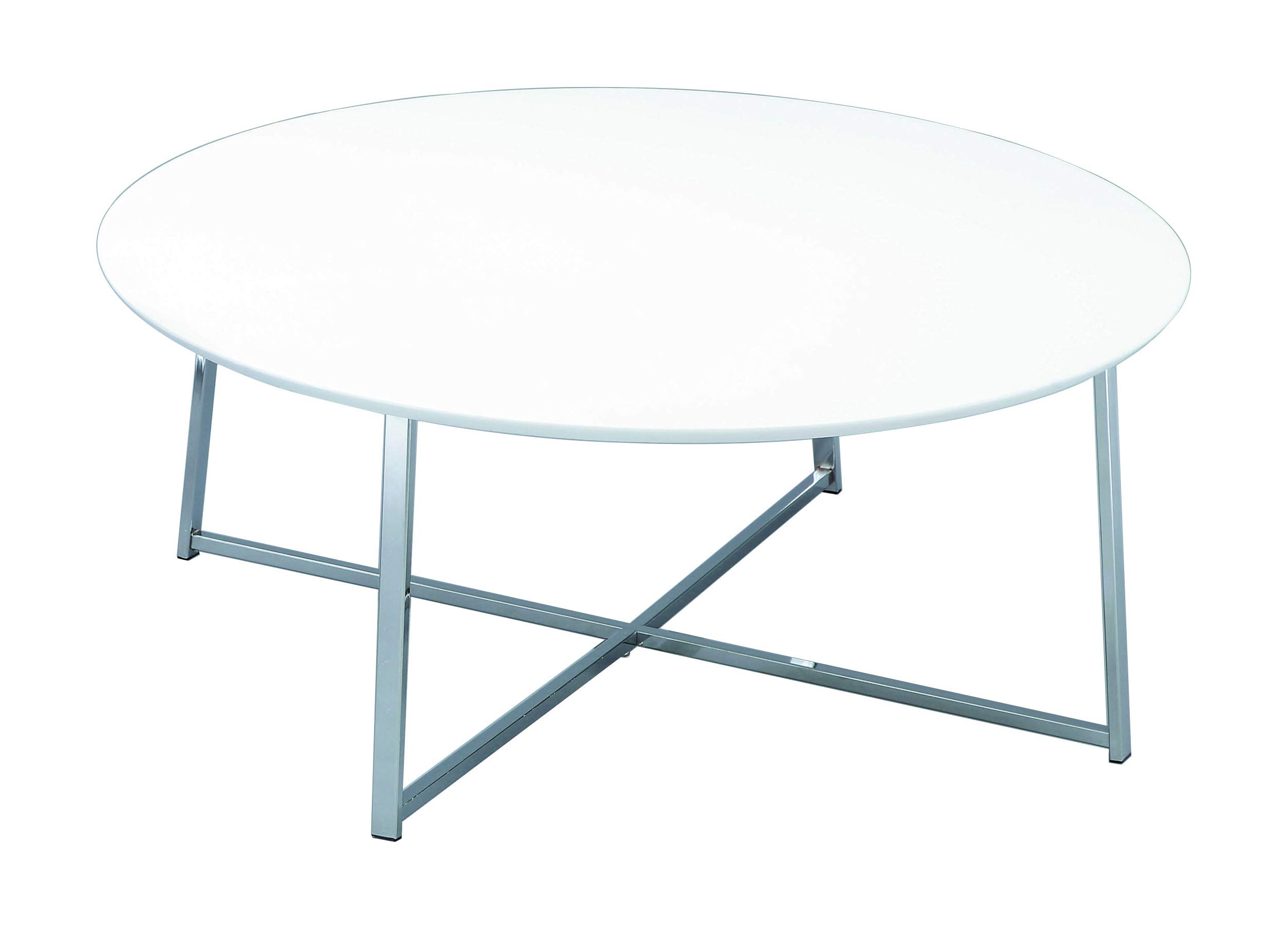Aspect Solano Round Coffee Table Wooden Top Legs White Chrome | Desertcart  Bahamas