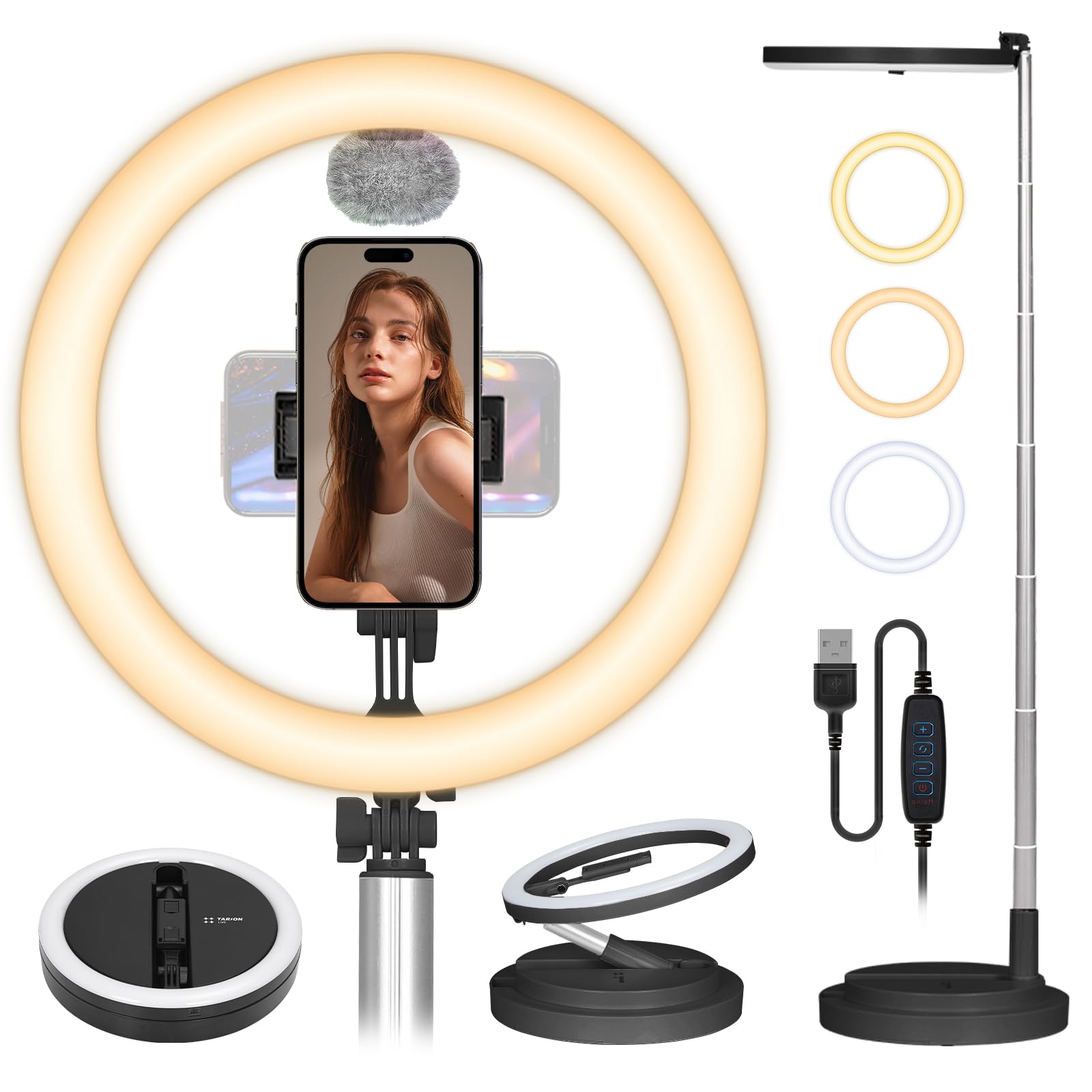 【❤初心者でも本格的なプロさながらのスタジオ撮影OK♪❤】LEDリングライト 楽天市場】【売り切り】 LED リングライト 自撮り撮影 三脚