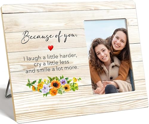 Miniatura 8 de Marco de fotos para abuelos, regalo para abuelos, con texto en inglés When a Child is Born So are Grandparents  Marco de fotos de flores de madera