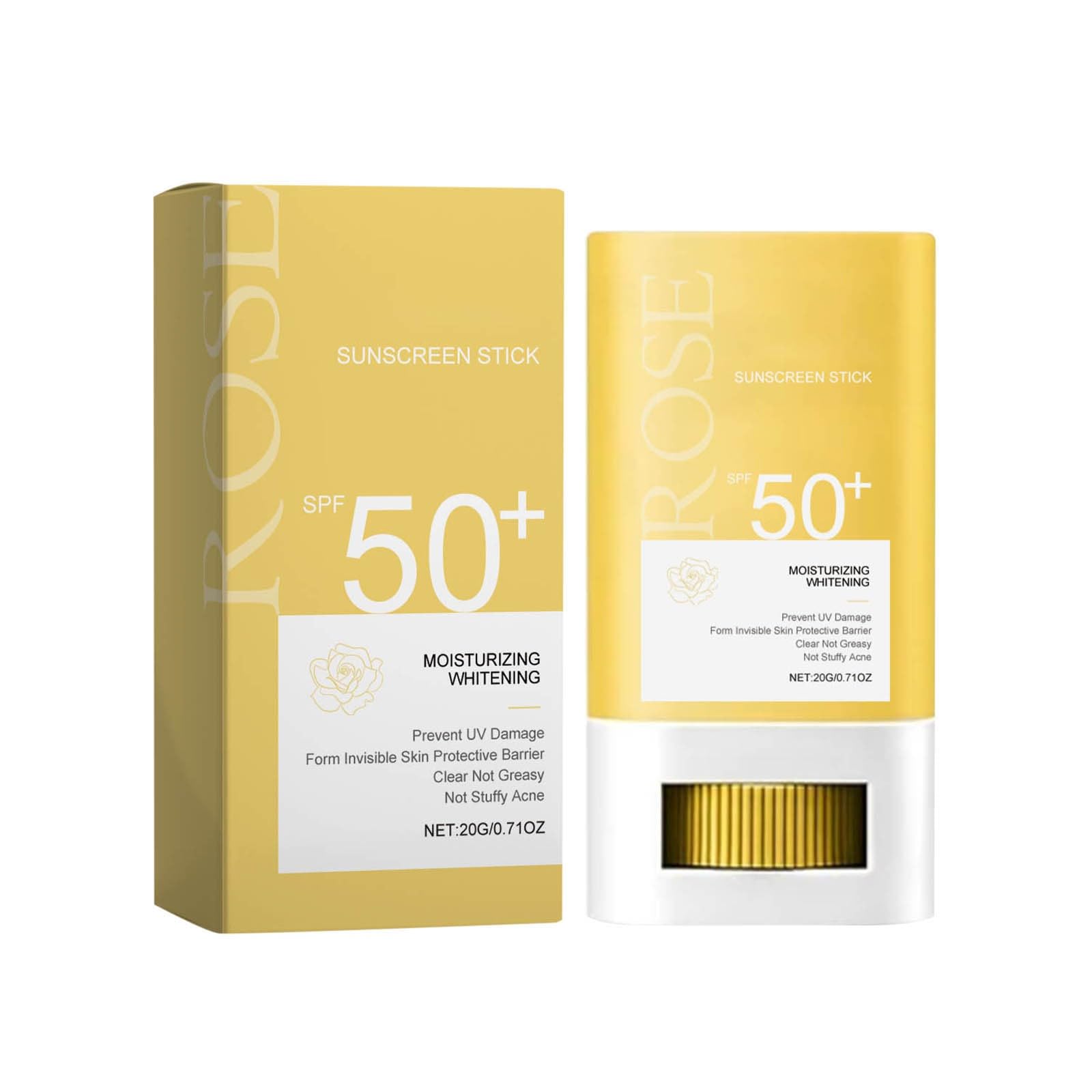 Rubu22a Sun Stick 20g, SPF 50+ PA++++, UVA & UVB, Protect + Soothe Mineral Sunscreen Stick for Sensitive Skin, Water & Sweat Proof Sunstick Protection for Adult Kids Face and Body, Travel Size (F)